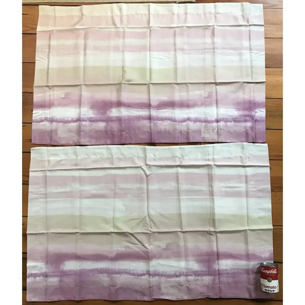 New Set Pair 2 IKEA Alpdraba Pink Beige King Pillowcases 40“ x 25“ Cotton